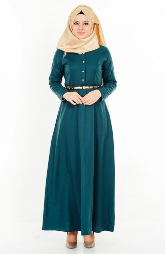 فستان أخضر زمردي 5490-02