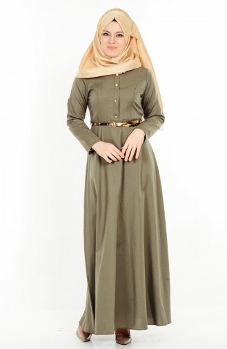 Khaki Hijab Dress 5490-05
