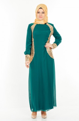Grün Hijab-Abendkleider 2874-05