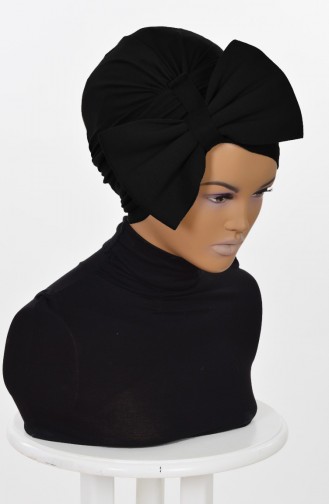 Bonnet avec Noeud Géant-Noir HT0295-6 0295-6