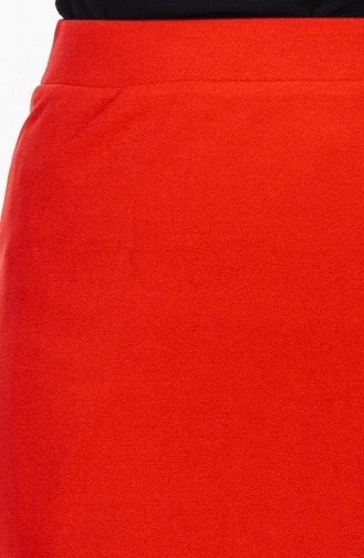 Elastic Waist Pencil Skirt 5001-04 Claret Red 5001-04