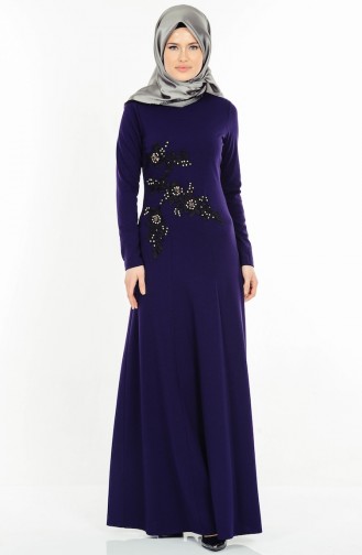 Purple Hijab Evening Dress 0026-05