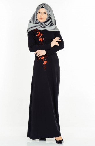 Black Hijab Evening Dress 0029-03