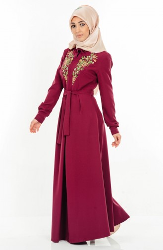 Plum Hijab Dress 1790-02