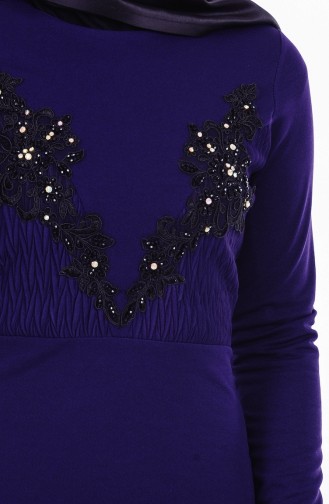 Dark Purple Hijab Dress 0070-02