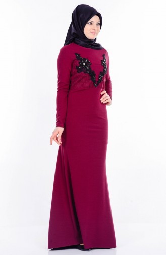 Plum Hijab Dress 0070-04