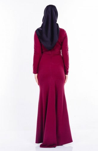 Plum Hijab Dress 0070-04