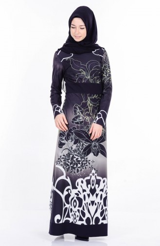 Black Hijab Dress 11001-01