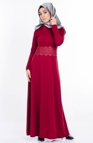 Dunkel-Fuchsia Hijab Kleider 2027-05