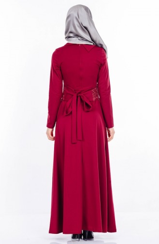 Dunkel-Fuchsia Hijab Kleider 2027-05
