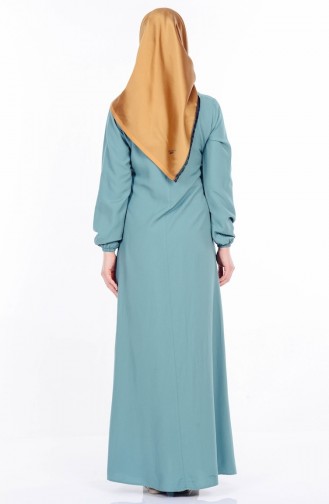 فستان يومي للمحجبات باللون الأخضر 4073-01
