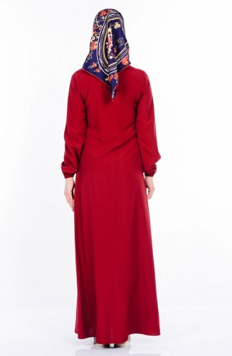 بينجيسو فستان بتصميم مُزين بقلادة 4073-02 لون خمري 4073-02