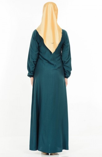 بينجيسو فستان بتصميم مُزين بقلادة 4073-06 لون أخضر زمردي 4073-06