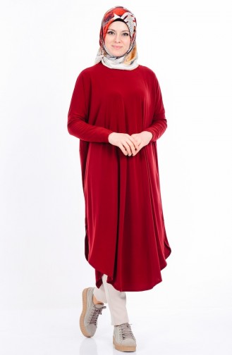 Yırtmaçlı Tunik 17351-04 Bordo