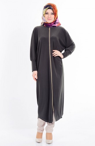 Abaya mit Reißverschluss 17721-02 Khaki Grün 17721-02