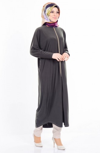 Abaya mit Reißverschluss 17721-02 Khaki Grün 17721-02