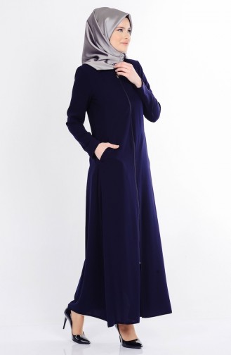 Übergröße Abaya mit Tasche 6114-01 Dunkelblau 6114-01