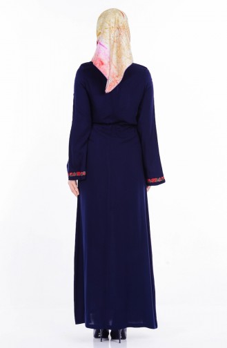 Navy Blue Hijab Dress 1151-01