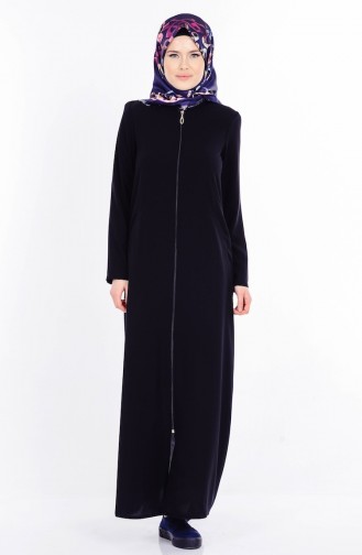 Abaya avec Poches Grande Taille 6114-02 Noir 6114-02