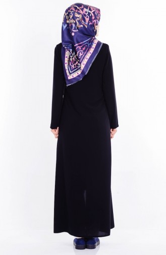 Abaya avec Poches Grande Taille 6114-02 Noir 6114-02