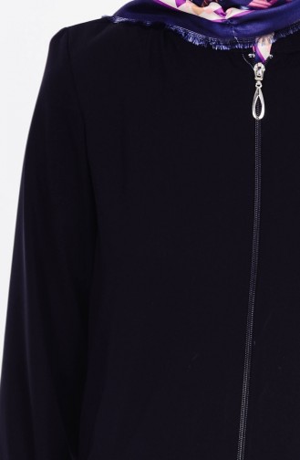 Abaya avec Poches Grande Taille 6114-02 Noir 6114-02