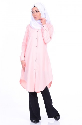 Buttoned Tunic  2101-18 Salmon Pink  2101-18