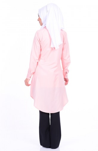 Buttoned Tunic  2101-18 Salmon Pink  2101-18
