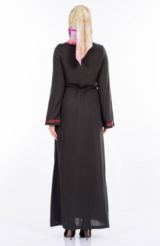 فستان من قماش الفيسكوز لون خمري  1151-03