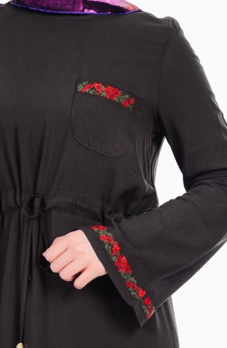 فستان من قماش الفيسكوز لون خمري  1151-03