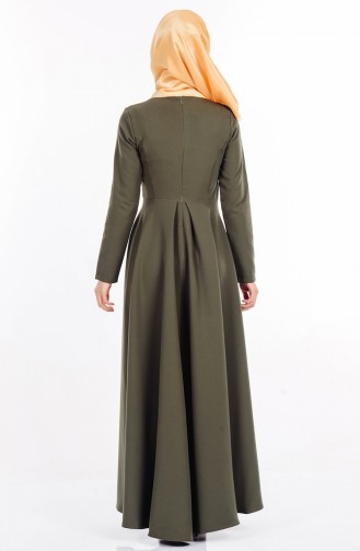 Asymmetric Dress   4055-21 Khaki Green  4055-21