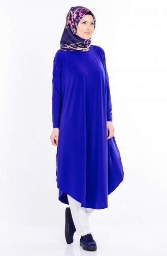 Yırtmaçlı Tunik 17351-05 Saks