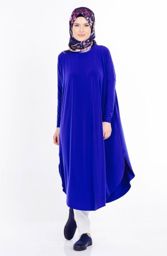 Yırtmaçlı Tunik 17351-05 Saks