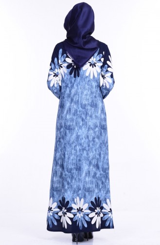 Dunkelblau Hijab Kleider 2052-02