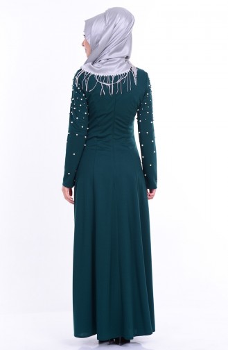 Grün Hijab Kleider 2822-02