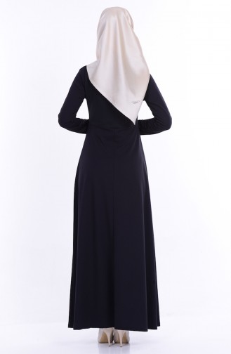 Dantel Detaylı Elbise 2055-04 Siyah
