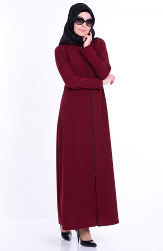 Abaya mit Reißverschluss 2098-05 Weinrot 2098-05