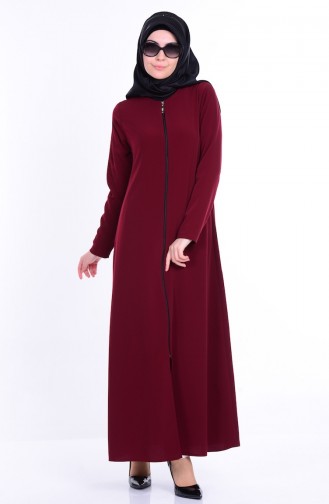 Abaya mit Reißverschluss 2098-05 Weinrot 2098-05