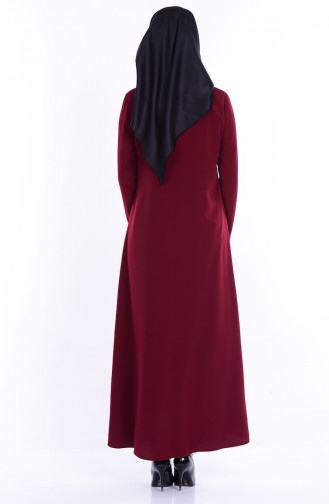 Abaya mit Reißverschluss 2098-05 Weinrot 2098-05