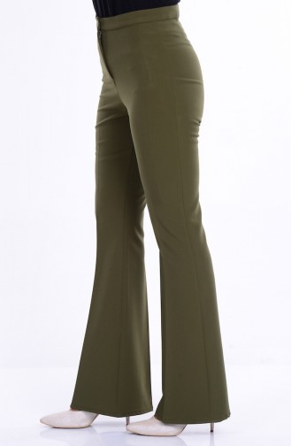 İspanyol Paça Pantolon 31103-03 Haki Yeşil