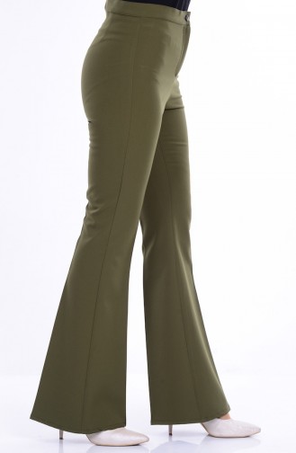 İspanyol Paça Pantolon 31103-03 Haki Yeşil