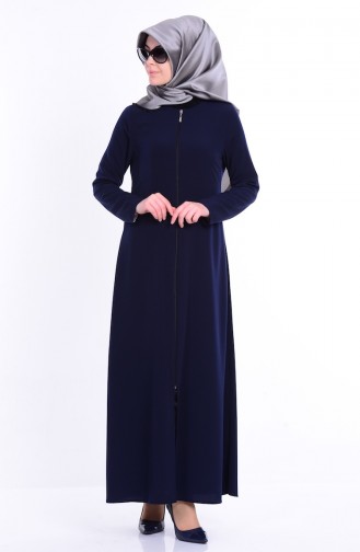 BENGISU Zippered Abaya 2098-01 Navy Blue 2098-01