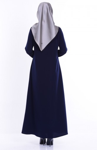 BENGISU Zippered Abaya 2098-01 Navy Blue 2098-01