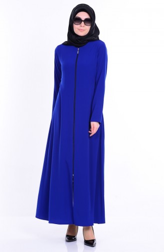 Abaya a Fermeture 2098-04 Bleu Roi 2098-04