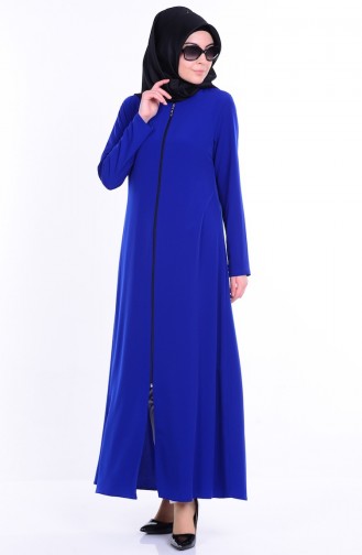 Abaya a Fermeture 2098-04 Bleu Roi 2098-04