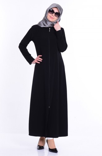 Abaya mit Reißverschluss 2098-09 Schwarz 2098-09