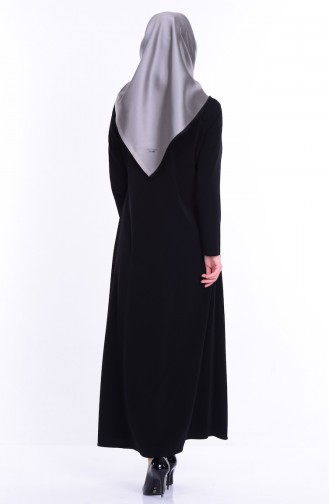 Abaya mit Reißverschluss 2098-09 Schwarz 2098-09