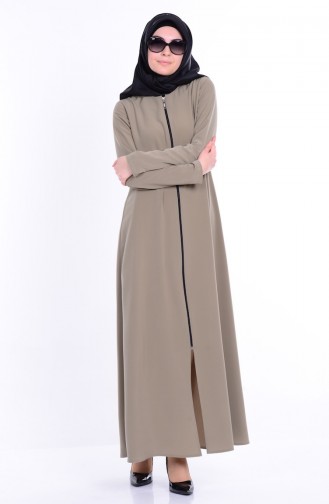 Abaya mit Reißverschluss 2098-03 Öl Grün 2098-03