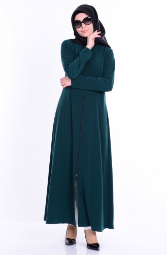 Abaya mit Reißverschluss 2098-06 Smaragdgrün 2098-06