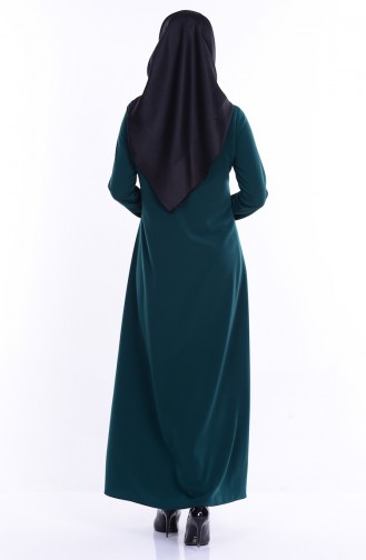 Abaya mit Reißverschluss 2098-06 Smaragdgrün 2098-06