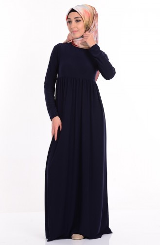 Navy Blue Hijab Dress 1790-07